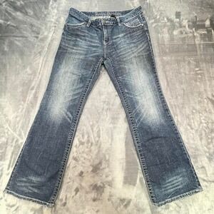 Harley Davidson blue denim jeans with embroidered wings, Size: 10